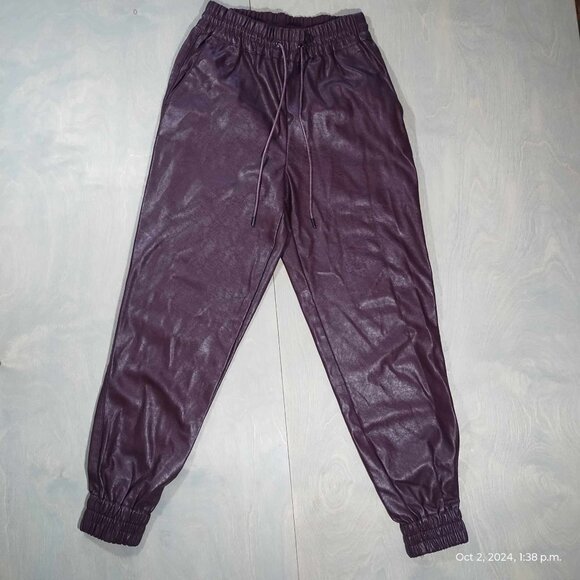 Dynamite Plum Faux Leather Leather Jogger‎ Runs larger. - Picture 6 of 11
